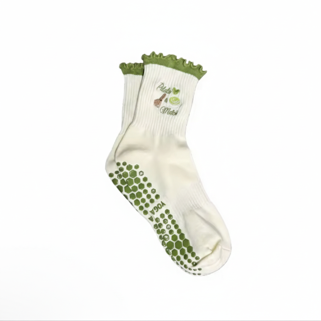 Pilates socks “Pilates & matcha”